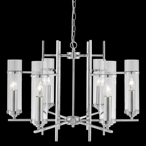 Milo modern six light chrome pendant