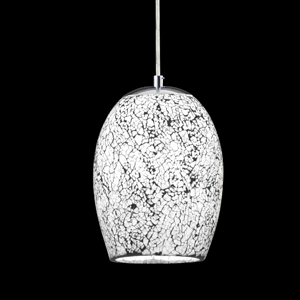 Crackle Ariana chrome finish pendant