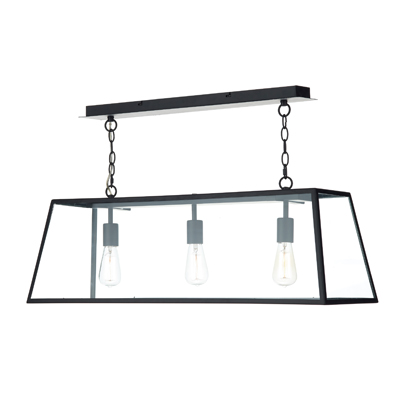 Academy 3 Light Pendant Black