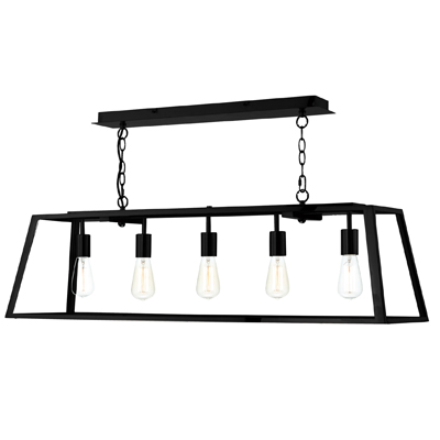 Academy 5 Light Pendant Black