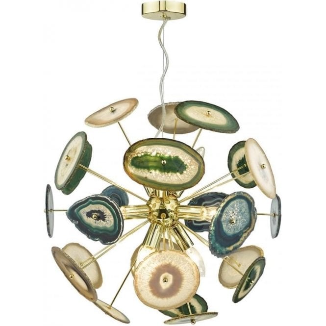 Achates 9 Light Pendant Gold