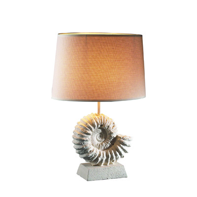 Ammonite Table Lamp Stone Effect complete with Shade S190
