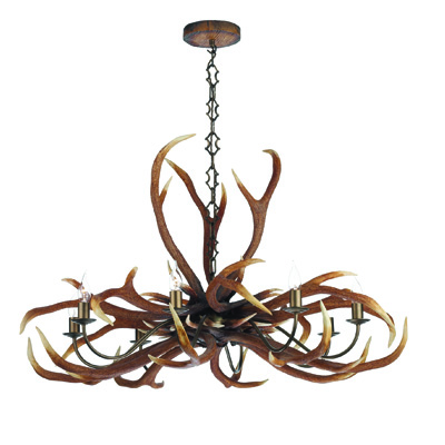 Antler 8 Light Ceiling Emperor Pendant Brown