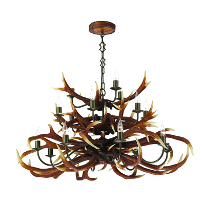 Antler 17 Light Ceiling Pendant Light Brown