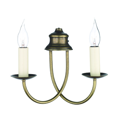 Bermuda 2 Light Wall Light Aged Brass