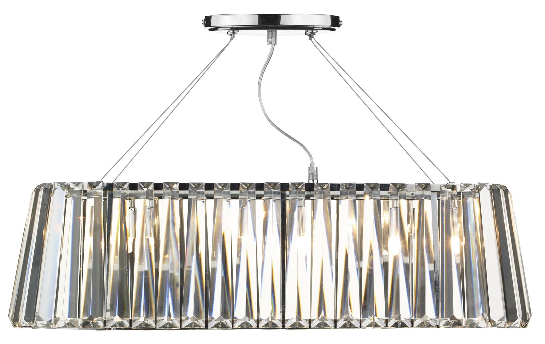 Cecilia 3 Light Crystal Ceiling Pendant Polished Chrome