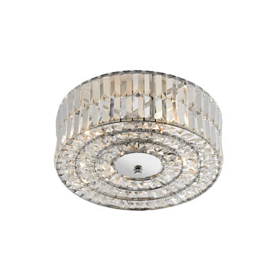 ERROL Crystal Semi Flush Fitting Polished Chrome