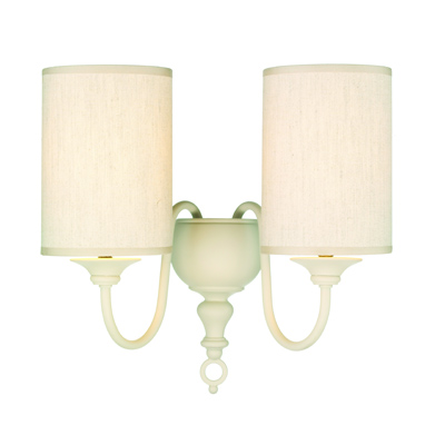 Flemish 2 Light Cream Wall Bracket With Shades