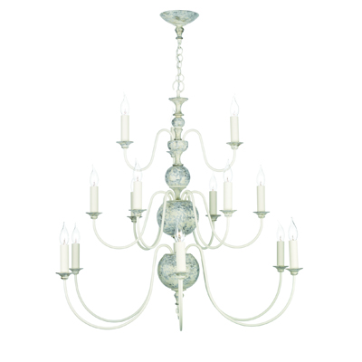 Flemish 15lt Pendant Distressed Cream  