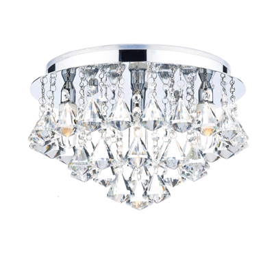 Fringe 4 Light Flush Polished Chrome 