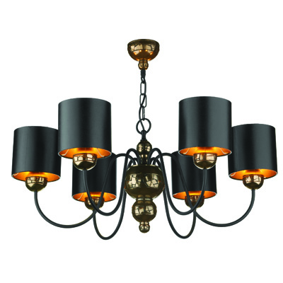 Garbo 6lt Pendant Bronze With Black/Bronze Shade