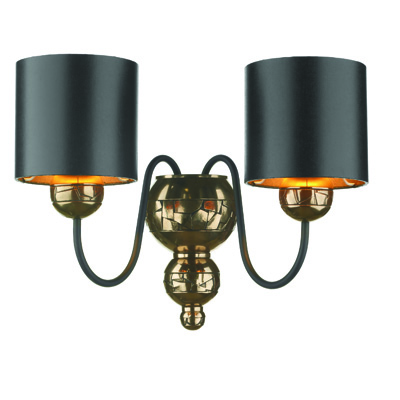 Garbo Double Wall Light Bronze With Black/Bronze Shade 