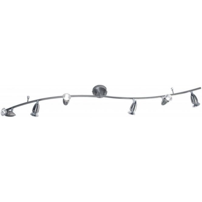 Gemini 6 light satin chrome by Dar Lighting