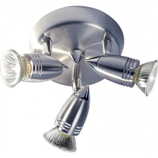 Gemini 3 light plate satin chrome by Dar Lighting