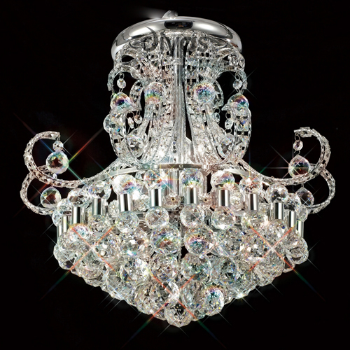 Pearl 9 light semi flush by Diyas