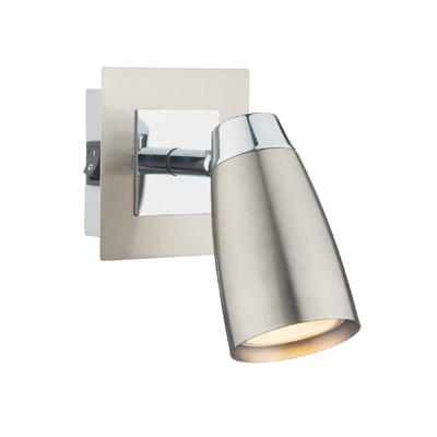 Loft 1 Light Low Energy Spot Switch Satin Chrome/ Polished Chrome