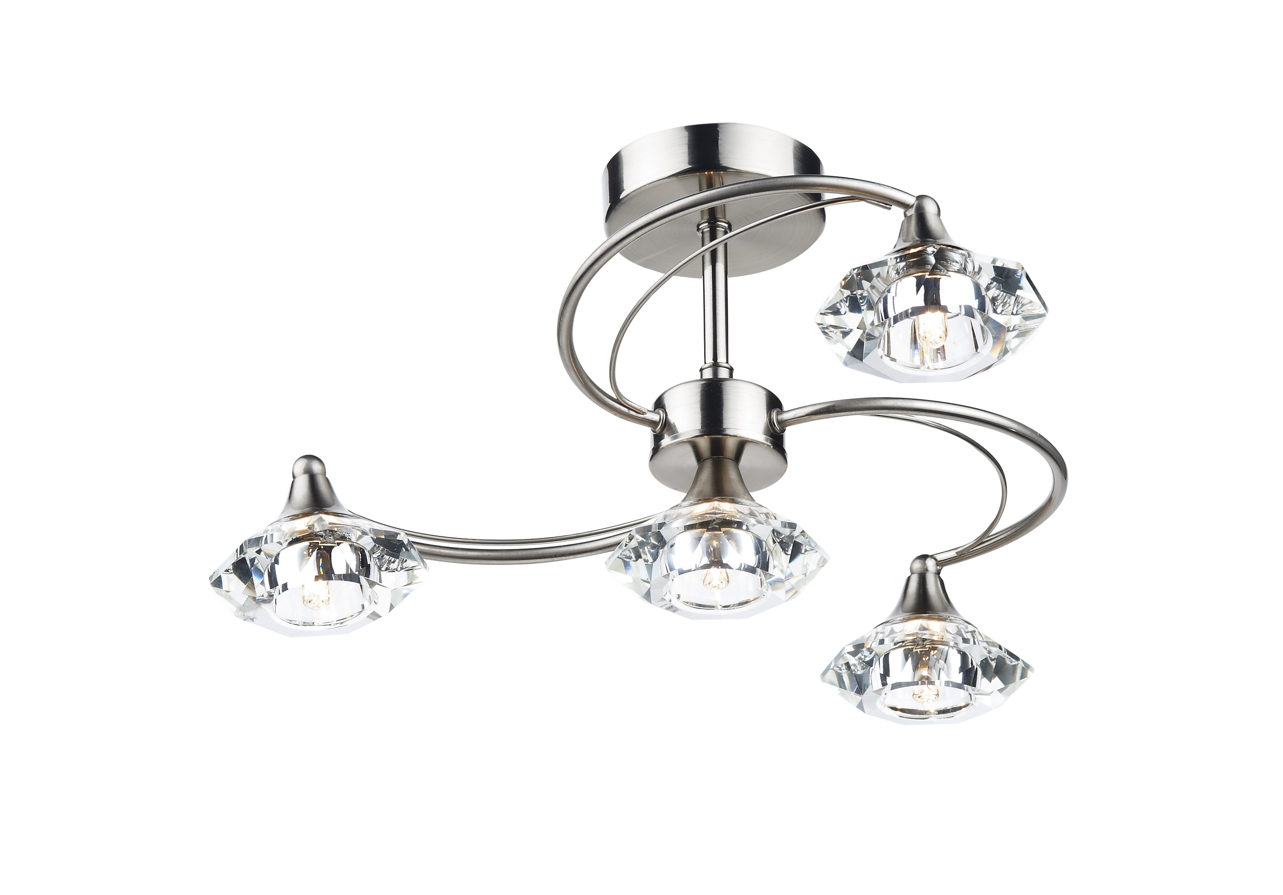 Luther 4 Light Satin Chrome Semi Flush Light