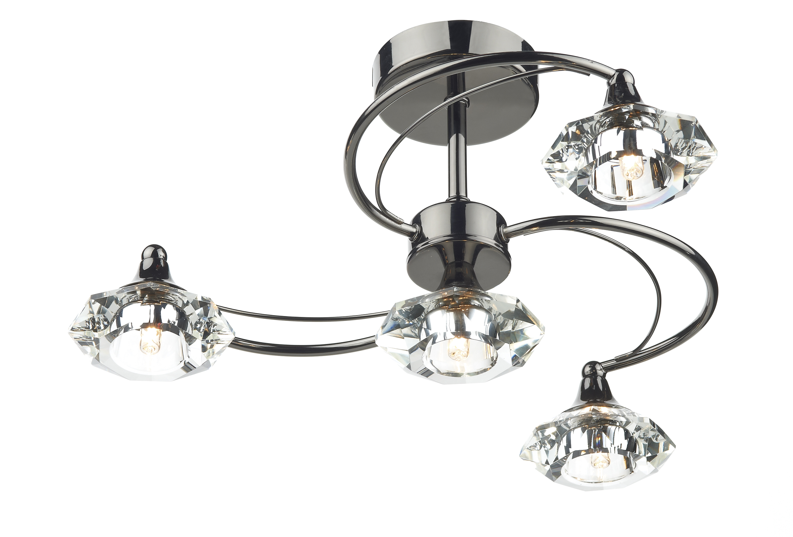 Luther 4 Light Black Chrome Semi Flush Light