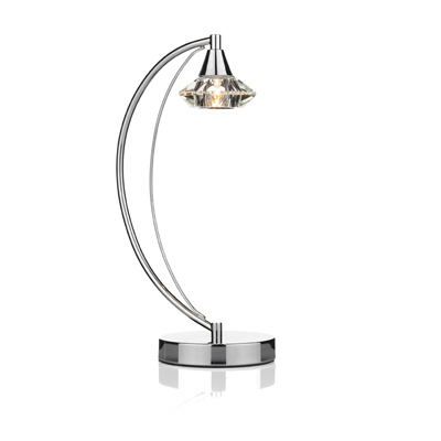 Luther 1 Light Crystal Table Lamp Polished Chrome