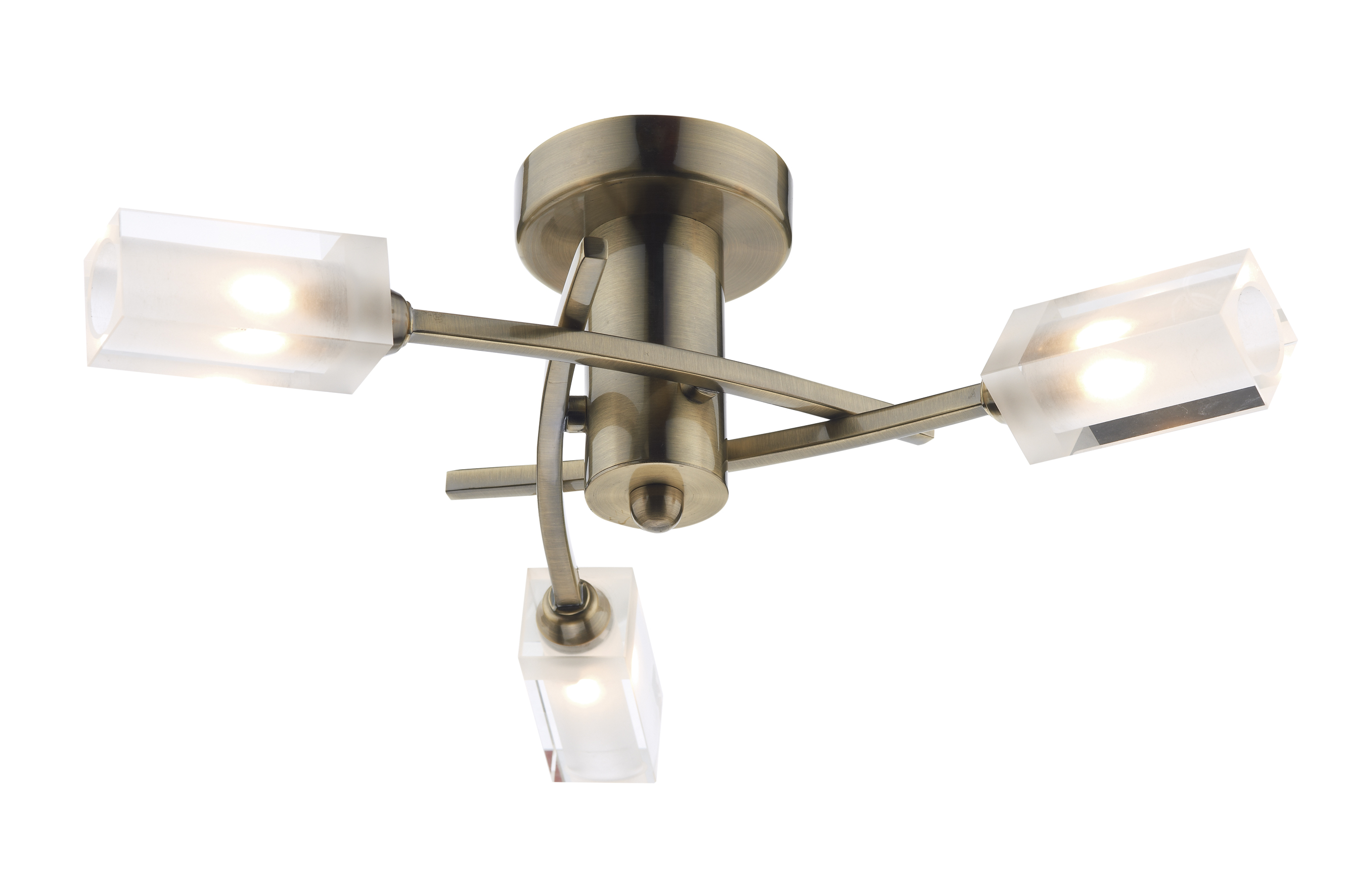 Morgan 3 Light Ceiling Light Antique Brass