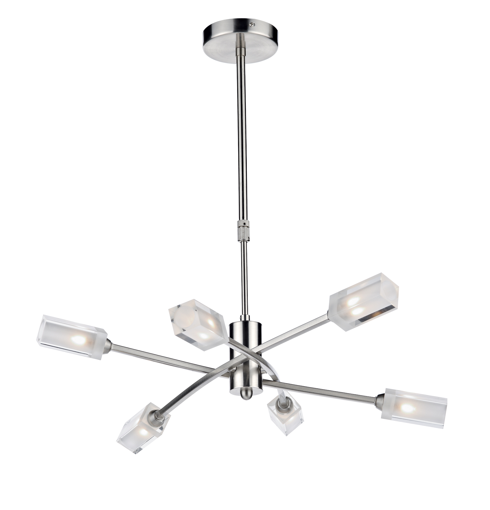 Morgan 6 Light Ceiling Light Satin Chrome semi flush