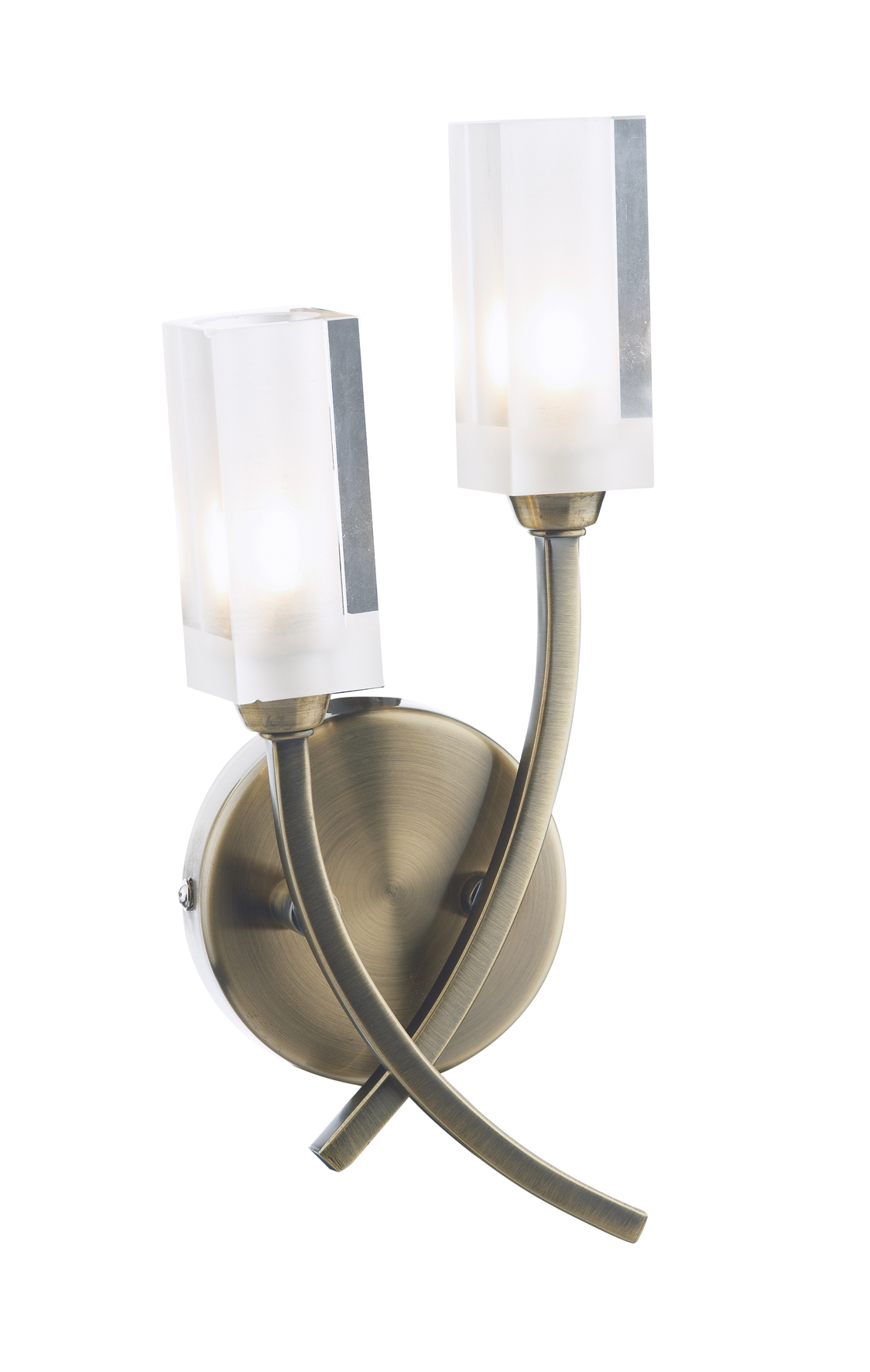 Morgan 2 Light Wall Light Antique Brass