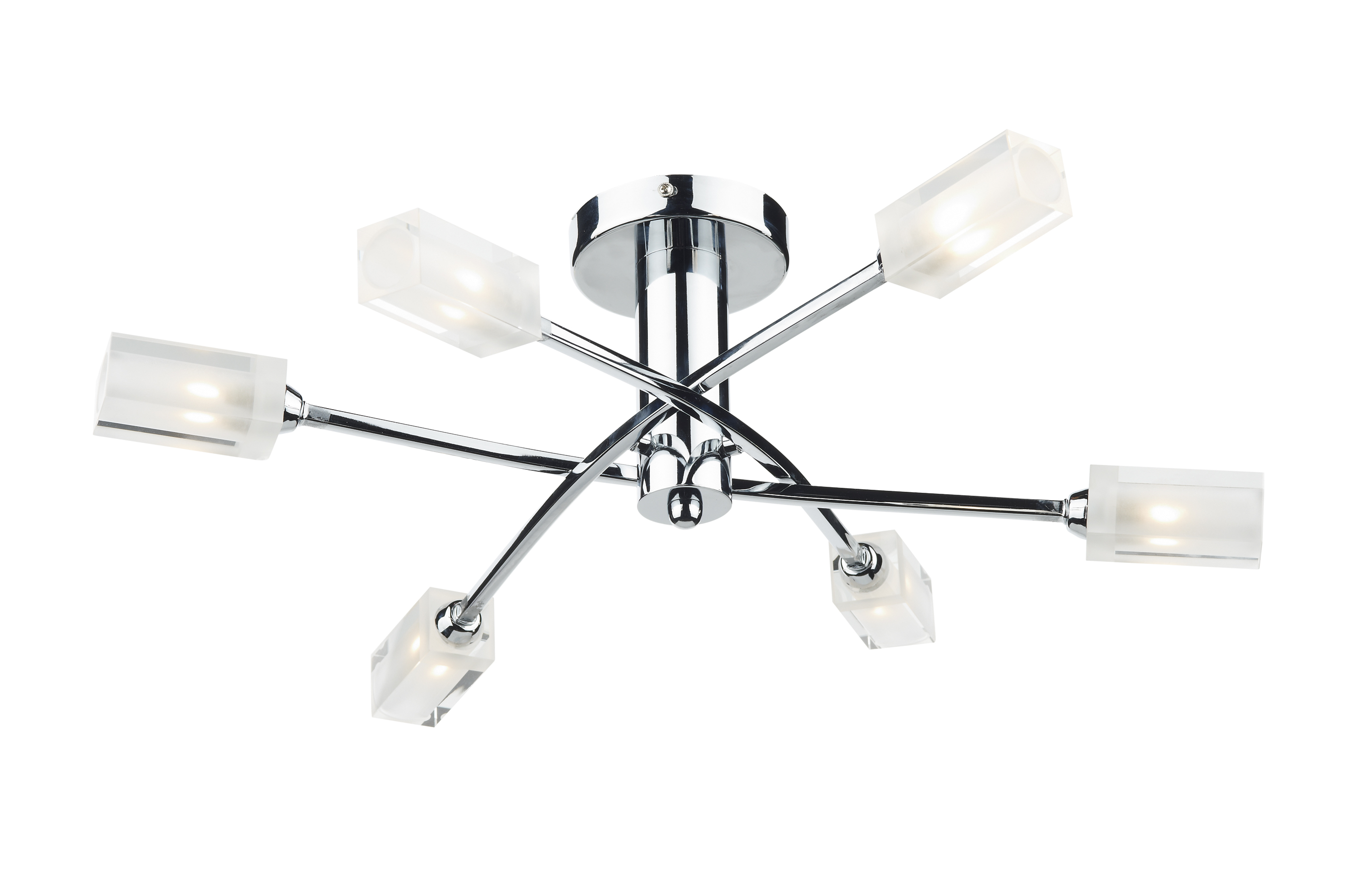 Morgan 6 Light Ceiling Light Polished Chrome semi flush