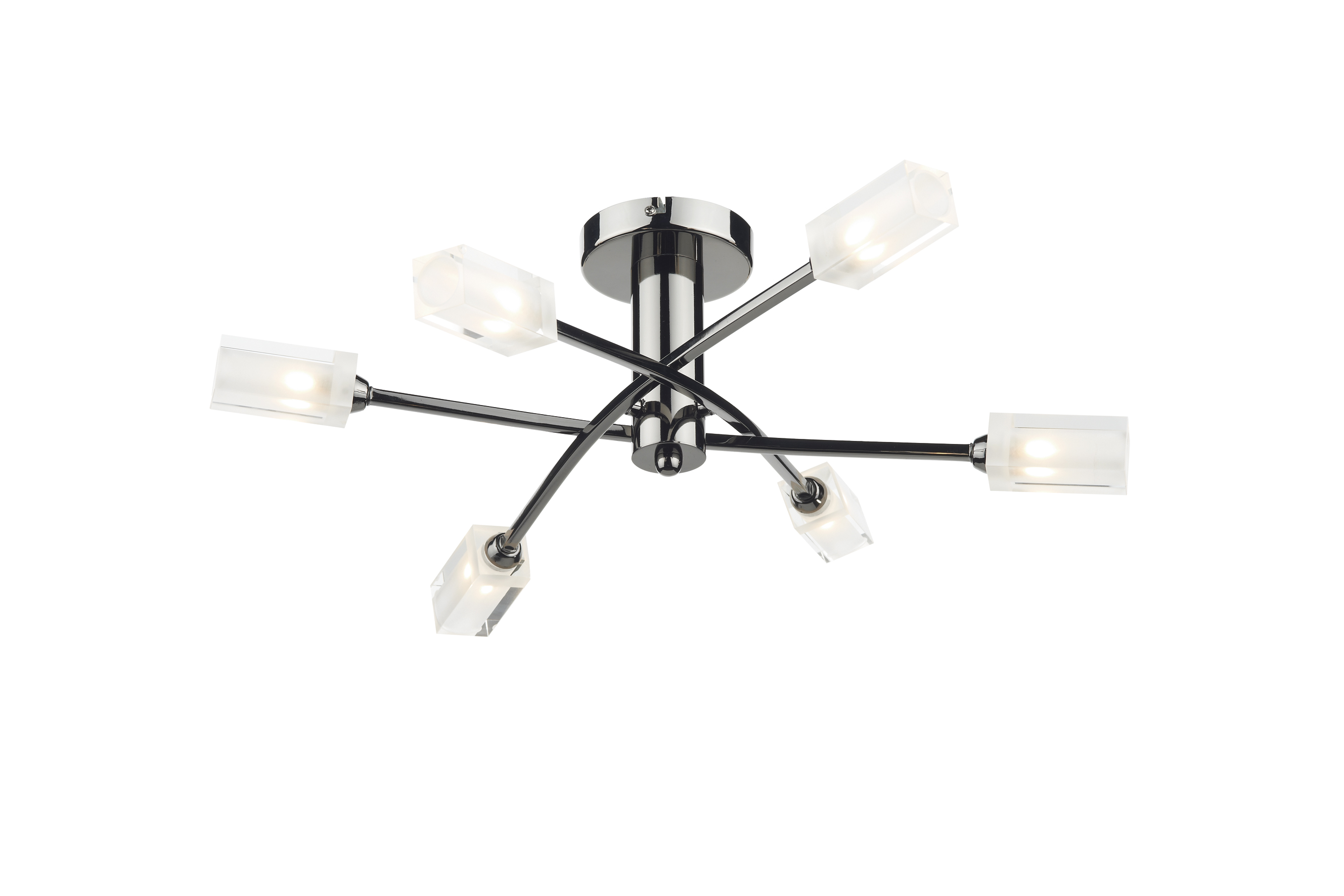 Morgan 6 Light Ceiling Light Black Chrome