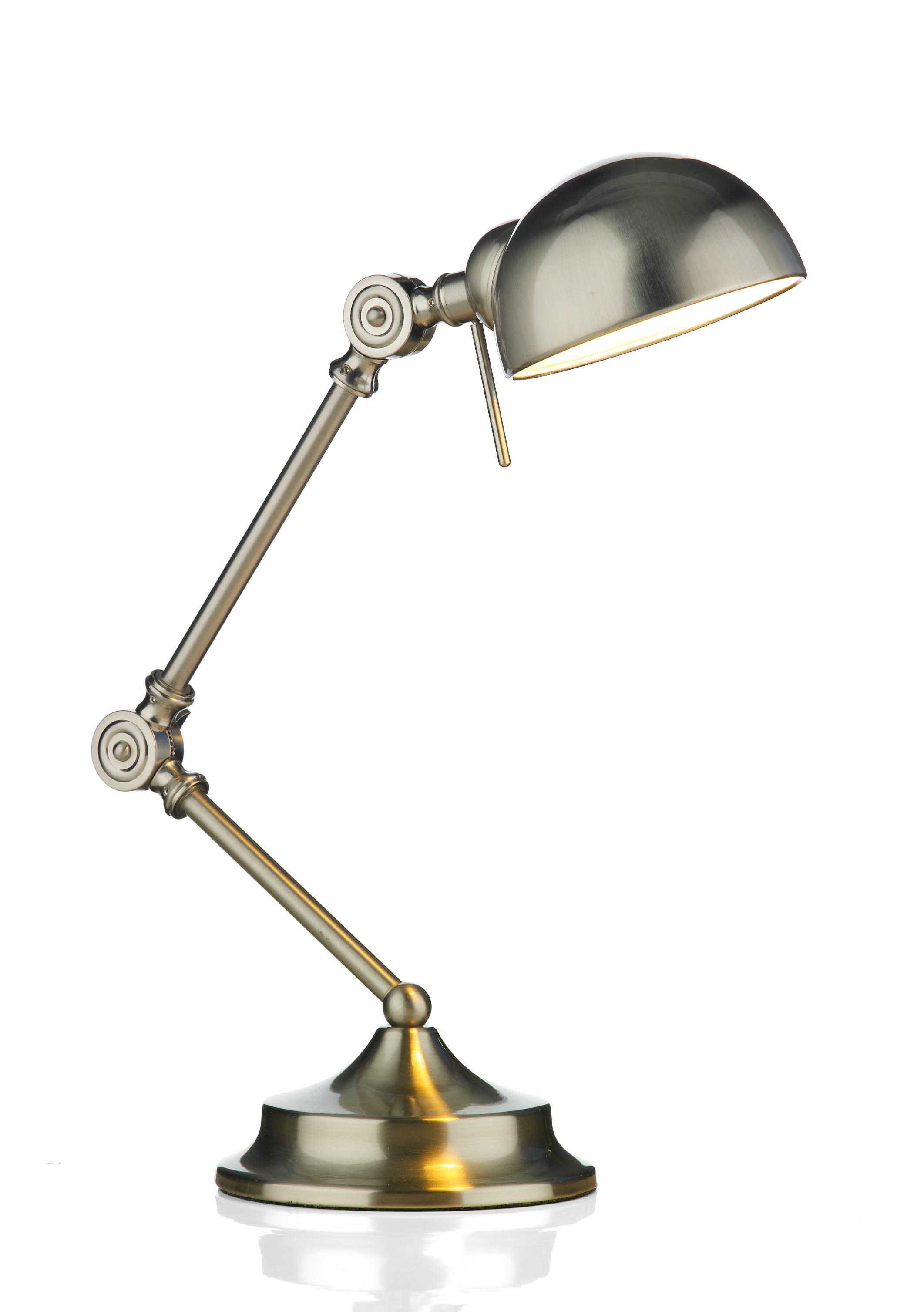 Ranger 1 light modern desk lamp satin chrome finish