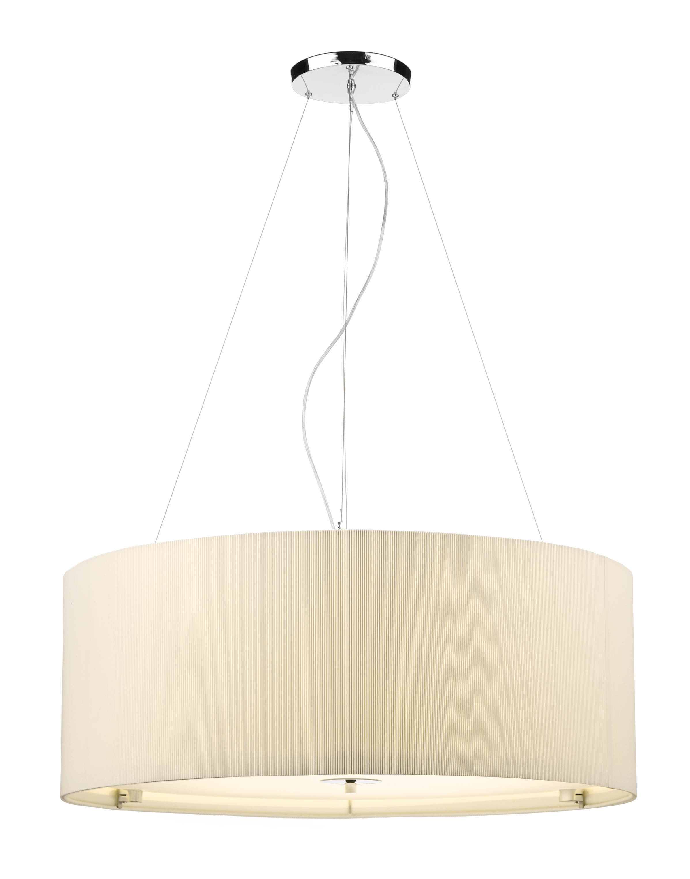 Zaragoza 6 Light Pendant Polished Chrome and Cream