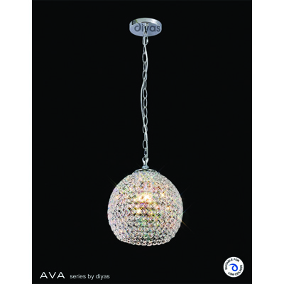 Ava Pendant 4 Light Polished Chrome/Crystal
