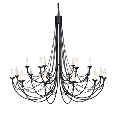 Carisbrooke 18Lt Chandelier Black 