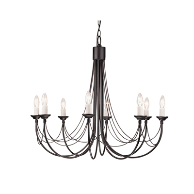 Carisbrooke 8Lt Chandelier Black 