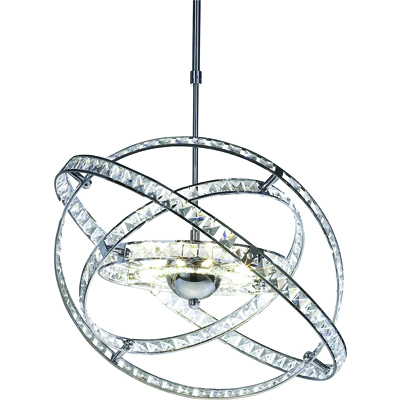 Eternity 10 Light crystal pendant by Dar Lighting