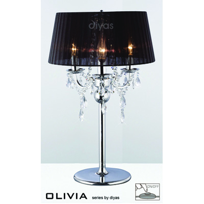 Olivia Table Lamp Black/Chrome