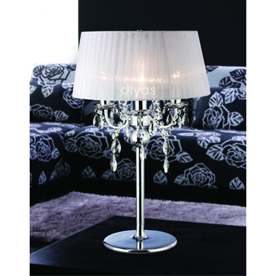 Olivia Table Lamp White/Chrome