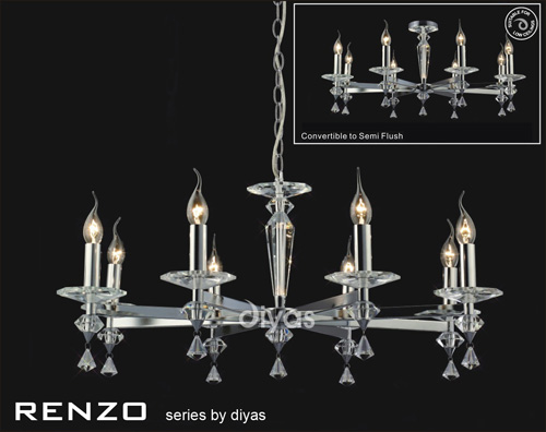 Renzo 8 light by Diyas lighting