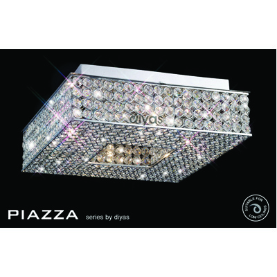 Piazza Ceiling 4 Light Polished Chrome/Crystal