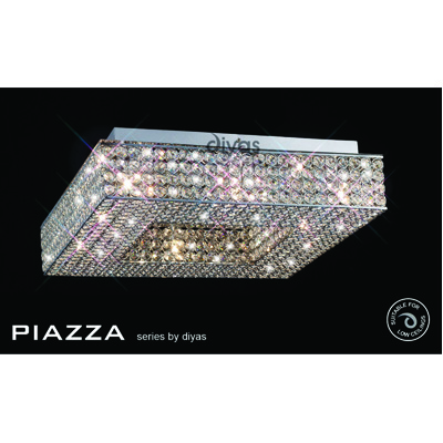 Piazza Ceiling 8 Light Polished Chrome/Crystal