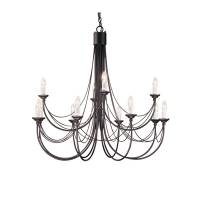 Carisbrooke 12Lt Chandelier Black 