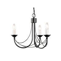 Carisbrooke 3Lt Chandelier Black 