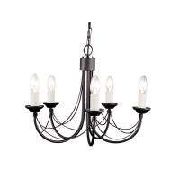 Carisbrooke 5Lt Chandelier Black 