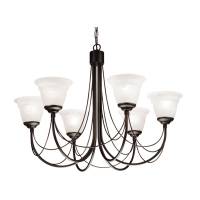 Carisbrooke 6Lt Chandelier Black 